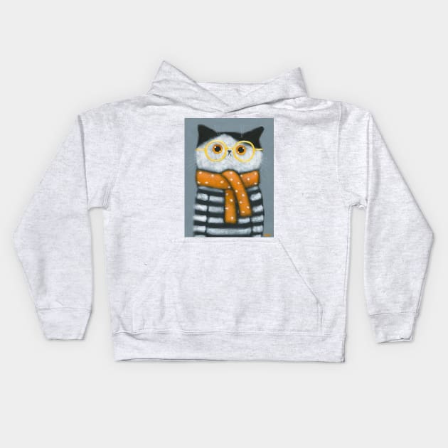 Sweater Weather Kitty Kids Hoodie by KilkennyCat Art